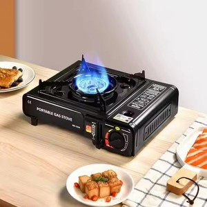 Réchaud à gaz butane pliable portable à brûleur unique avec dispositif de sécurité de flamme en acier inoxydable Noir pour le camping en plein air Grill <span class=keywords><strong>BBQ</strong></span> - Product Image 6