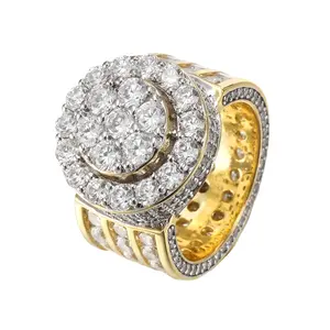 Customize Jewelry manufacturer silver big stone diamond ring for men