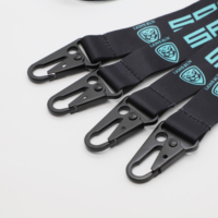 En gros, Cordon de cou en polyester épais thermocollé avec mousqueton en métal en forme d'aigle, pour équipe de moto tout-terrain, porte-clés et logo personnalisé