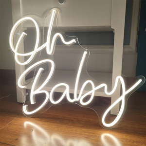 Letrero Luminoso LED con la Frase 'Oh Baby', Lámparas Decorativas para Fiestas, Decoración Artística para tu Dormitorio, Artículos para Cumpleaños, Diseño <span class=keywords><strong>de</strong></span> Habitaciones - Product Image 1