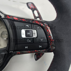 Nouveaux produits : Volant en fibre de carbone forgée avec LED et revêtement en daim pour Volkswagen Golf 7 GTI - Product Image 2