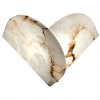 Applique murale en albâtre LED en métal et pierre de marbre pour chambre et salle de bain