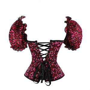 2023 nuovo corsetto con stampa labbra rosse corsetto da donna a maniche corte corsetto di supporto per il corpo S-2xl - Product Image 3