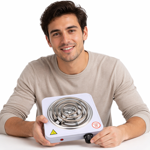 Piastra calda elettrica <span class=keywords><strong>per</strong></span> la casa 1000W in metallo 1 bruciatore con manopola di controllo della temperatura della bobina di <span class=keywords><strong>riscaldamento</strong></span> della stufa elettrica - Product Image 6