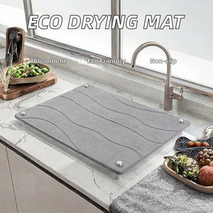 Tapete de Secado de Platos de Diatomita Gris, Rectangular, Absorbente, Antideslizante, de Secado Rápido, Personalizable - Product Image 2