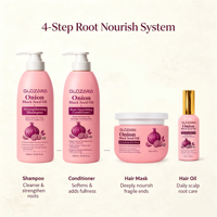 Paket Perawatan Rambut OEM Bulk Onion, Shampoo dan Kondisioner, Perawatan Rambut Sehari-hari, Menutrisi, Menghaluskan untuk Rambut Tipis, Hotel