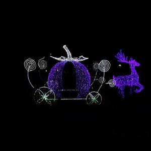 Christmas Reindeer Sleigh Lights Outdoor LED Santa Sleigh with Reindeer for Garden Lawn Winter Landscape - Product Image 4