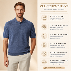 Maglione Personalizzato in <span class=keywords><strong>Lana</strong></span> Merino, Polo Attiva a Maniche Corte in Lino, Maglione da <span class=keywords><strong>Uomo</strong></span> Traspirante ed Elastico - Product Image 2