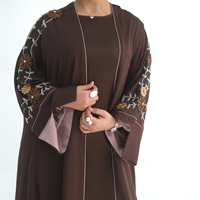 2026 Ramadan EID Elegante Sommer Luxus Abaya Bescheidene Kleider Handgefertigte Perlenverzierte Blumenapplikationen Festliche Muslimische Damenkleider
