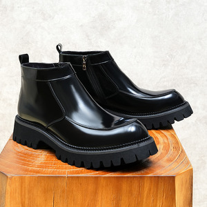 Botas de Tobillo Balmoral de Cuero para Hombre, Textura Lijada a Mano, Estilo Amish, Algodón, Resistentes al Agua, Antideslizantes - Product Image 5
