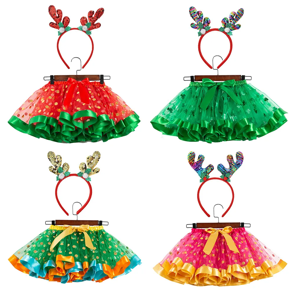 CM191 rok Tutu Mini halus anak-anak, gaun balet mode, Rok dansa performa liburan Natal untuk anak-anak