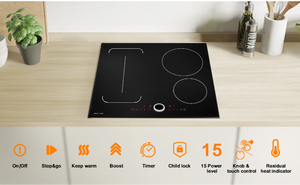 Saldi di Fine Serie Piano Cottura a Induzione da 60 cm Certificato CE con Manopola Magnetica 4 Zone da Incasso Elettrico per Uso Domestico - Product Image 2