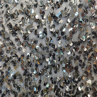 Stock disponible 100% Polyester Dentelle Tulle Argent Paillettes Irisé Perlé Sequin Tissu Pour Princesse Robe Costume Chaussures