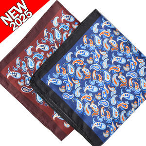 Ventas directas de fábrica Pañuelo personalizado rentable Multicolor Opcional 100% Seda Impresión digital Pañuelo de bolsillo - Product Image 1