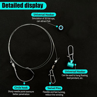 Hameçon circulaire personnalisable 6/0 8/0 avec ligne de pêche monofilament de 60 lb et glissières de lest pour la pêche au bar rayé en surfcasting, en mer et en bateau