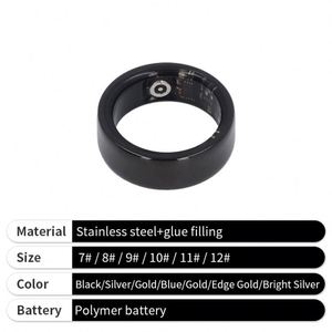 Produits très vendus : Anneau intelligent pour la santé, blanc, noir, argent, or, étanche, tracker de fitness - Product Image 5
