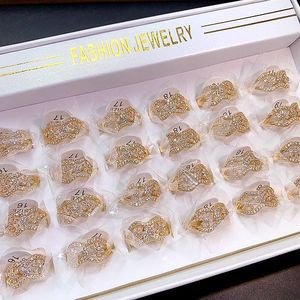 Luxury Gold Plated <b>Ring</b> Full Cz Zircon Mix Bulk Gemstone Opening <b>Adjustable</b> <b>Ring</b> Shiny Micro-Inlaid Irregular Zircon <b>Ring</b> - Product Image 4