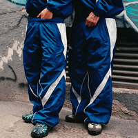 Ensemble de survêtement coupe ample et oversize en polyester et nylon, brodé, épais, pour homme, idéal pour la course et le jogging, coupe-vent