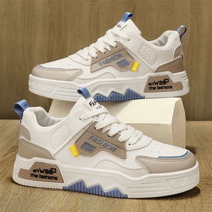 Nouvelles chaussures blanches respirantes pour hommes, tendance, semelles épaisses, baskets décontractées, chaussures plates pour tous les jours, mode - Product Image 2