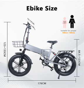 Vélo électrique pliable EU US F9 en alliage d'aluminium 20 pouces, <span class=keywords><strong>Fatbike</strong></span>, 500W, batterie lithium 17.5AH, double suspension, 7 vitesses, neige - Product Image 2
