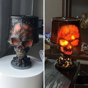 Lámpara de Escritorio con Diseño de Calavera para Halloween, con Luz LED Espeluznante, para Decoración de Fiestas de Halloween, Adorno Único para el Hogar - Product Image 3