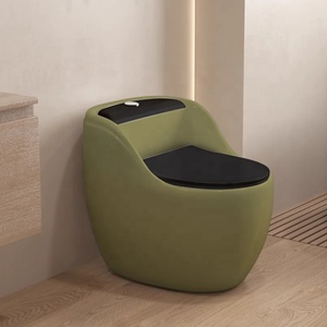 WC in ceramica a forma di uovo a doppio filo grande diametro per <span class=keywords><strong>bagno</strong></span> personalizzato Villa in stile francese moderno Vintage verde intero - Product Image 1