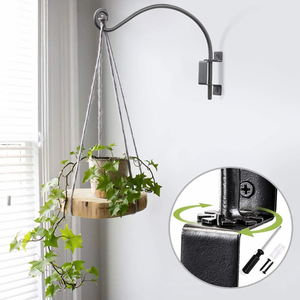 Cintre pour plantes de qualité supérieure, supports muraux-crochets de suspension en métal, support pour jardinières intérieures et extérieures/ - Product Image 1