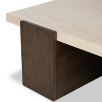 Table basse de luxe en pierre naturelle, table centrale moderne et durable pour les espaces à fort trafic