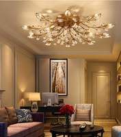 Plafonnier en fer et verre de luxe au design moderne SIMIG, IP65, LED, motif floral créatif, luminaires pour chambre à coucher, salon