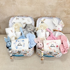 Set <span class=keywords><strong>de</strong></span> Regalo <span class=keywords><strong>para</strong></span> Baby Shower - Manta Envolvente <span class=keywords><strong>de</strong></span> Conejo y Elefante con Gorro, Manoplas, <span class=keywords><strong>Botitas</strong></span> y Babero a Juego <span class=keywords><strong>para</strong></span> Recién Nacido, Accesorio <span class=keywords><strong>para</strong></span> Fotos - Product Image 3