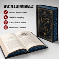 Livre relié personnalisé avec bords pulvérisés, estampage à chaud doré, édition spéciale de luxe, roman fantastique pour collection ou cadeau