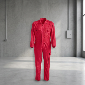Combinaison de travail rouge avec poches poitrine et poche cargo, vêtements de sécurité pour usage industriel - Product Image 3