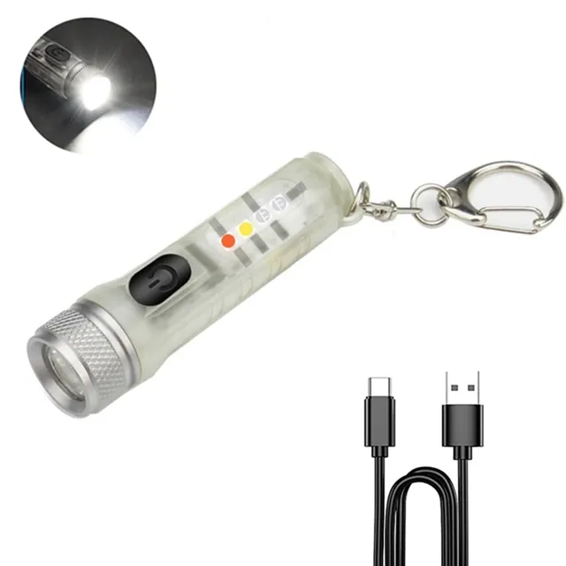450Lm 10W Multi-Function Mini Keychain Torch USB Rechargeable EDC Tiny Mini Waterproof Magnetic LED Flashlight