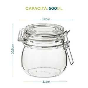 Glass <b>Jars</b> 500 Ml Airtight Clip Closure Ideal <b>For</b> Preserves <b>Jams</b> Biscuits - Product Image 2