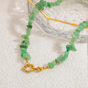 요약 천연석 봄 버클 페르시 쇄골 체인 18K 금도금 스테인레스 스틸 진주 DIY 목걸이 쥬얼리 - Product Image 2