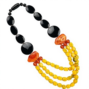 Collier en résine acrylique géométrique de luxe, pendentif multicolore mignon et élégant, bijoux unisexes pour les fêtes, pour femme - Product Image 5