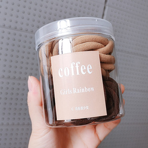 Jj 50 pcs/बॉक्स कैंडी-रंगीन लोचदार पॉलिएस्टर पुष्प बाल बैंड बच्चों के लिए निर्बाध डिजाइन के साथ 5 सेमी आकार - Product Image 3