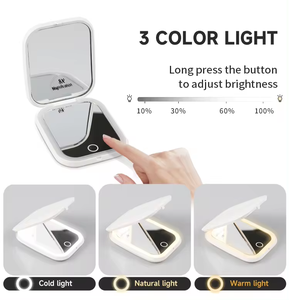 <b>Led</b> Lighting Adjustable 5x Magnification Mini Portable Cosmetic <b>Mirror</b> for Make up Personal - Product Image 3