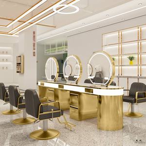 Nouveau miroir de beauté table salon de beauté miroir dédié salon de coiffure multifonctionnel avec armoire miroir de coiffure en gros - Product Image 1