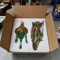 Lampe murale décorative en résine vintage en forme de sirène, applique murale en verre émaillé de luxe pour la décoration intérieure