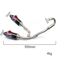 Système d'échappement complet double avec silencieux jumeaux et support + cache arrière pour moto tout-terrain Honda CRF230 CRF150 F