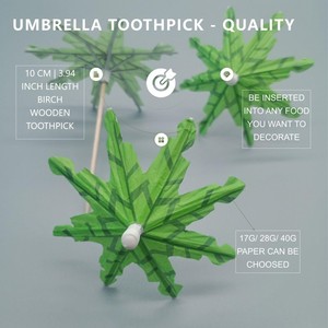 Piques à cocktail jetables en <span class=keywords><strong>bois</strong></span>, parasols en papier en forme de <span class=keywords><strong>palmier</strong></span> pour boissons tropicales, bar, mariage, fête, décoration de boissons - Product Image 3