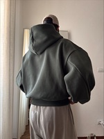 Sudadera con Capucha Oversize Personalizada de Lujo, Gruesa de 500 g/m², de Forro Polar Esponjoso y Pesado, para Hombre, Tallas Grandes, Corte Holgado, Lisa