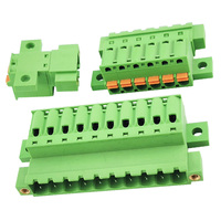 Set Blok Terminal Lengkap Jantan-Betina Pitch 5.08mm - Tipe Pasangan Inline Double Row Spring Push-In dengan Pemasangan Aman Berflens