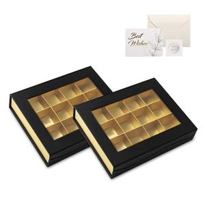 Boîtes à chocolat noires vides avec fermeture magnétique et fenêtre, boîte à truffes pour bonbons faits main, cartes cadeaux, Saint-Valentin - Product Image 1