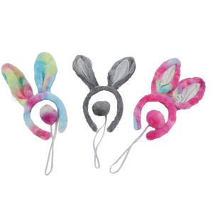 ที่คาดผมหูกระต่ายผ้ากำมะหยี่มีหางกระต่ายเทศกาลอีสเตอร์ของตกแต่งงานเลี้ยงฉลองวันหยุด - Product Image 1