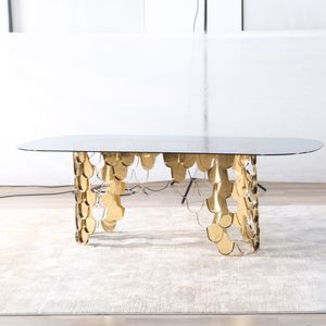 Mobili da ristorante da pranzo in vetro di lusso tavolo da matrimonio <span class=keywords><strong>tavoli</strong></span> da matrimonio con piano in vetro riflettente in acciaio inossidabile per eventi - Product Image 6