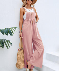 Pantalones <span class=keywords><strong>de</strong></span> mujer <span class=keywords><strong>de</strong></span> cintura alta con tirantes, estilo mono casual <span class=keywords><strong>de</strong></span> primavera-verano, con pierna ancha acampanada, color liso, ¡Gran éxito <span class=keywords><strong>de</strong></span> ventas 2026! - Product Image 5