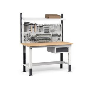 Fami WORK1528 Établi réglable de 150cm, plateau en bois, tiroir et mur perforé - Product Image 3