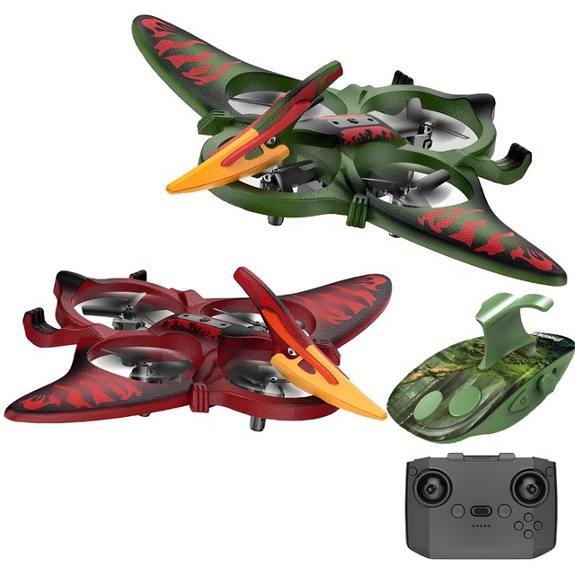 2.4Ghz Remote Control Epp Foam Dinosaur Plane Stunt Rotating Rc Drone Pterodactyl Toy Quadcopter With Light
